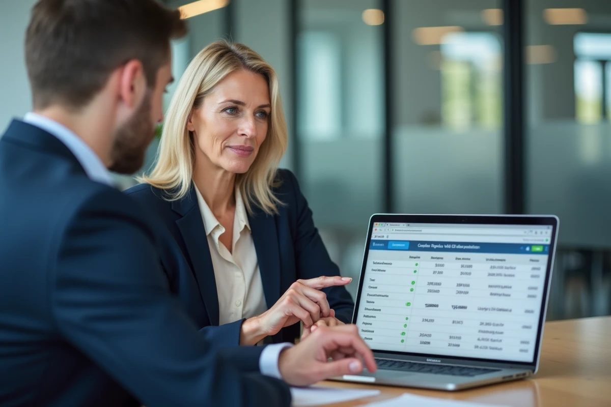 Conseillère fiscale expliquant les risques d'un mauvais calcul de l'amortissement non déductible d'un véhicule à un client