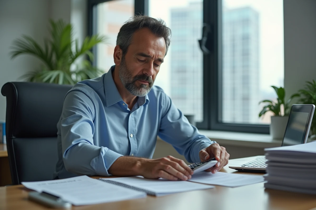 Homme d affaires vérifiant un contrat au bureau